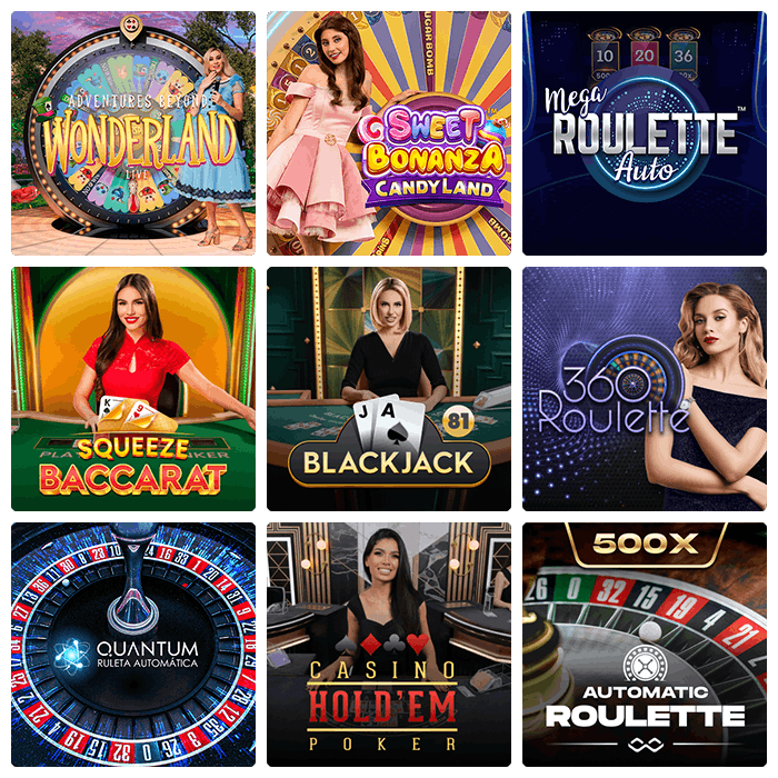 Livecasinospel som live blackjack, live roulette och live poker.
