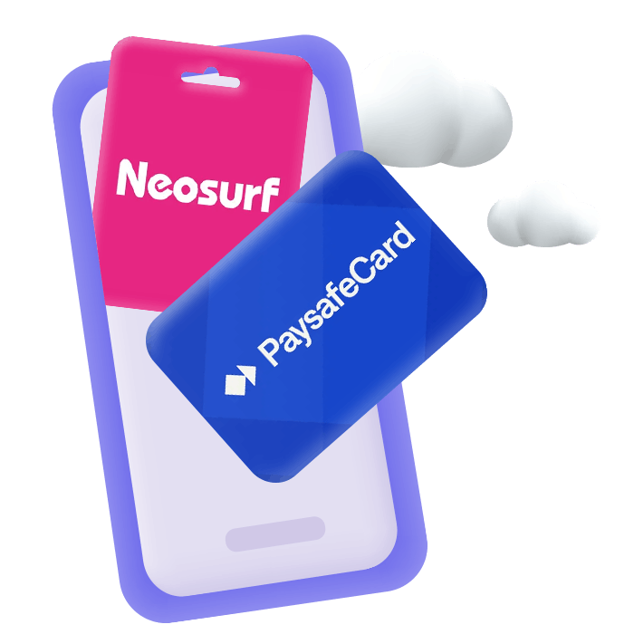 Förbetalda kort och e-kuponger som Paysafecard och Neosurf.